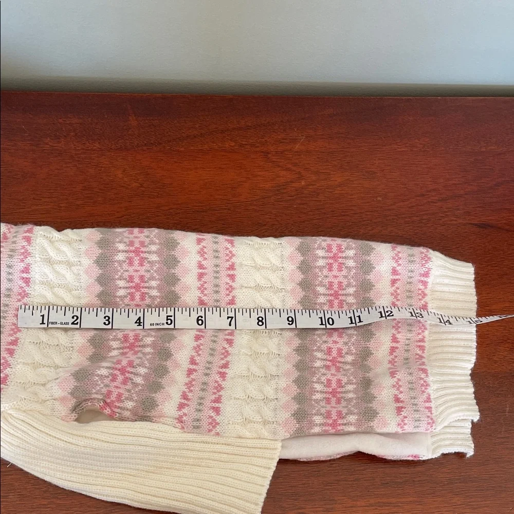 Cozy Pink and White Dog Sweater Set of 2. Size :M